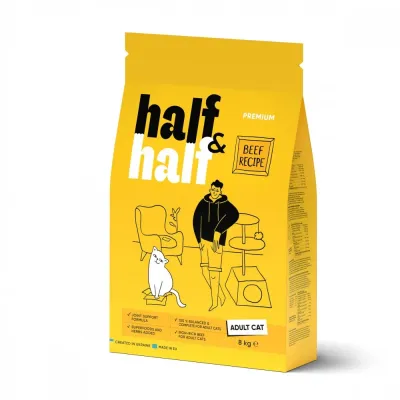Сухий корм для кішок Half&Half Adult 8 кг з яловичиною (20857)