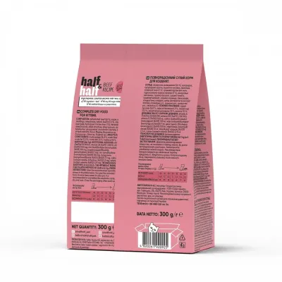 Сухой корм для котят Half&Half Kitten 300 г с говядиной (20925) Сухой корм для котят Half&Half Kitten 300 г с говядиной (20925)