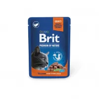 Влажный корм для стериализованных котов Brit Premium Sterilised pouch с лососем в желе 100 г (111833)