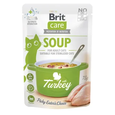 Вологий корм для кішок Brit Care Soup with Turkey суп з індичкою 75 г (101057)