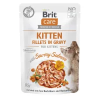 Вологий корм для кошенят Brit Care Cat Fillets in Gravy with Savory Salmon з лососем у желе 85 г (101046)