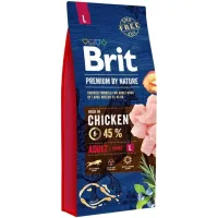 Сухой корм для взрослых собак крупных пород Brit Premium Adult L с курицей 15 кг (170827/6468)