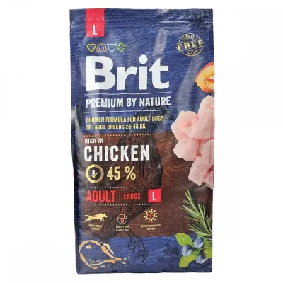 Сухой корм для взрослых собак крупных пород Brit Premium Adult L с курицей 8 кг (170826/6451)