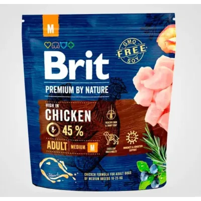 Сухой корм для взрослых собак средних пород Brit Premium Adult M с курицей 1 кг (170815/6345) Сухой корм для взрослых собак средних пород Brit Premium Adult M с курицей 1 кг (170815/6345)