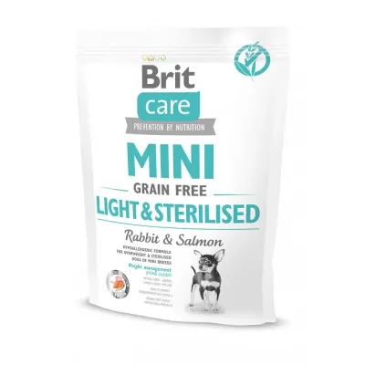 Сухой корм для взрослых собак миниатюрных пород Brit Care GF Mini Light & Sterilised с кроликом 400 г (170786/1074) Сухой корм для взрослых собак миниатюрных пород Brit Care GF Mini Light & Sterilised с кроликом 400 г (170786/1074)