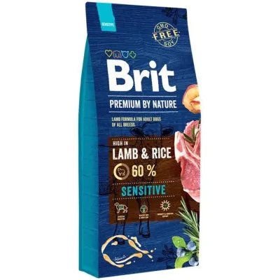 Сухой корм для собак с чувствительным пищеварением Brit Premium Sensitive Lamb & Rice с ягненком 15 кг (170845/6642) Сухой корм для собак с чувствительным пищеварением Brit Premium Sensitive Lamb & Rice с ягненком 15 кг (170845/6642)