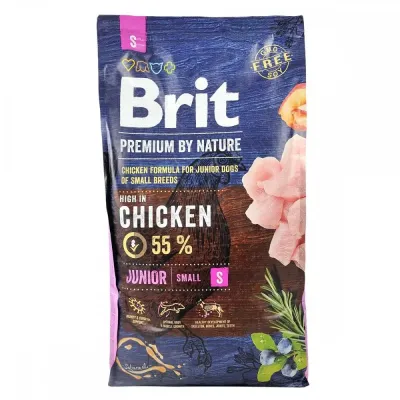 Сухой корм для щенков и молодых собак мелких пород Brit Premium Junior S с курицей 8 кг (170805/6246)