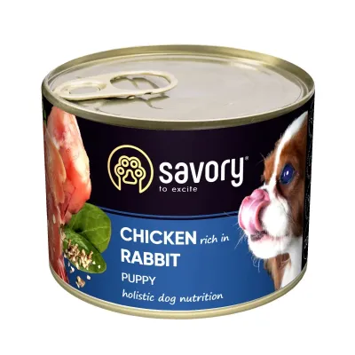 Влажный корм для щенков Savory с курицей и кроликом 200 г (30570)