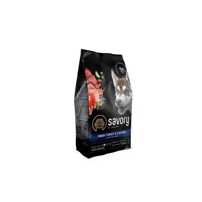 Корм для щенков крупных пород Savory Fresh Turkey and Chicken с индейкой и курицей 3 кг (30204) Корм для щенков крупных пород Savory Fresh Turkey and Chicken с индейкой и курицей 3 кг (30204)
