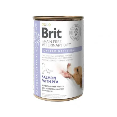Вологий корм для собак Brit Vet Diets Gastrointestinal при захворюванні на шлунок з лососем і горохом 400 г (100287)