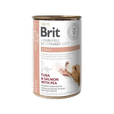 Влажный корм для собак Brit VetDiets Renal при заболевании почек с тунцом и лососем 400 г (100267)