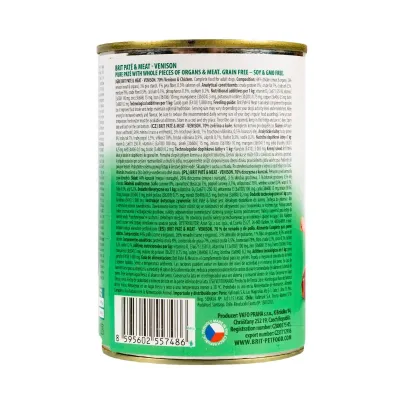 Вологий корм для собак Brit Pate & Meat Venison з куркою та оленіною 400 г (100866/100078/0328) Вологий корм для собак Brit Pate & Meat Venison з куркою та оленіною 400 г (100866/100078/0328)
