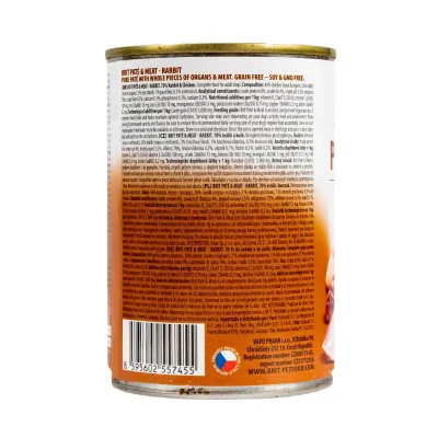 Вологий корм для собак Brit Pate & Meat Rabbit з куркою та кроликом 400 г (100863/100076/0311)