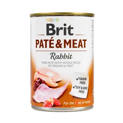 Влажный корм для собак Brit Pate & Meat Rabbit с курицей и кроликом 400 г (100863/100076/0311)