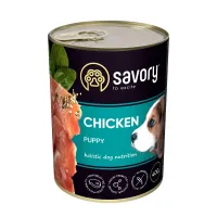 Влажный корм для щенков всех пород Savory с курицей 400 г (30556)