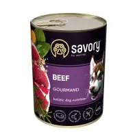 Вологий корм для дорослих собак усіх порід Savory з яловичиною 400 г (30433)