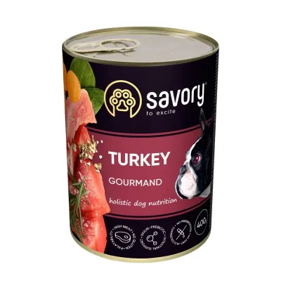 Корм для взрослых собак всех пород Savory с индейкой 400 г (30518)