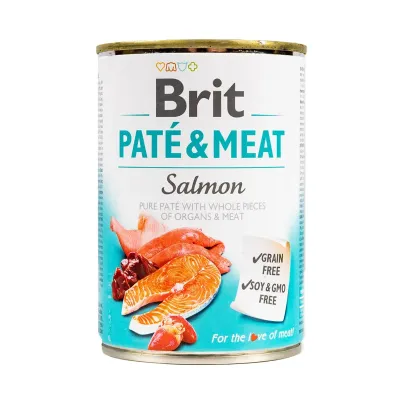 Влажный корм для собак Brit Pate & Meat Salmon с курицей и лососем 400 г (100864/100071/0267)