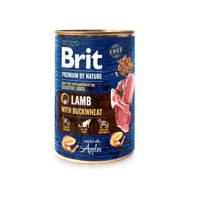 Корм для собак Brit Premium By Nature Lamb with Buckwheat с ягненком и гречкой 400 г (100414/8614)