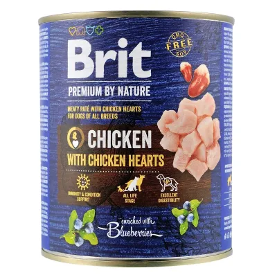 Корм для собак Brit Premium By Nature Chicken with Hearts с курицей 800 г (100407/8546)