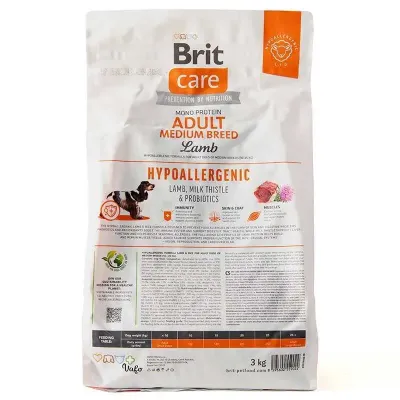 Cухой корм для собак Brit Care Dog Hypoallergenic Adult Medium Breed с ягненком 3 кг (172215)