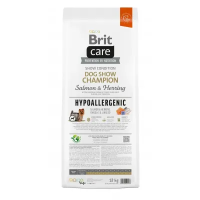 Сухий корм для виставкових собак Brit Care Dog Hypoallergenic Dog Show Champion з лососем та оселедцем 12 кг (172228)