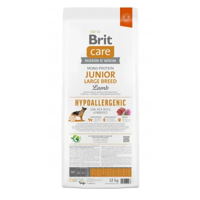 Сухий корм для молодих собак Brit Care Dog Hypoallergenic Junior Large Breed з ягнятком 12 кг (172219)