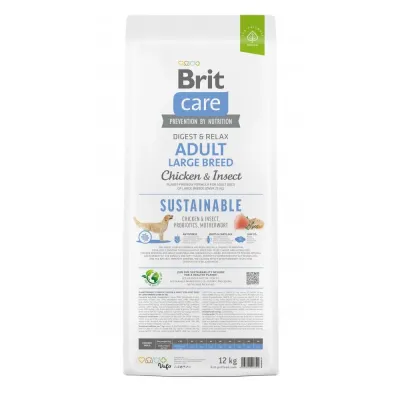 Cухий корм для собак Brit Care Dog Sustainable Adult Large Breed з куркою та комахами 12 кг (172183)
