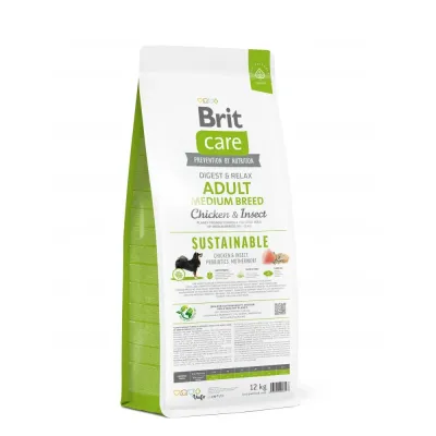 Cухой корм для собак Brit Care Dog Sustainable Adult Medium Breed с курицей и насекомыми 12 кг (172177)