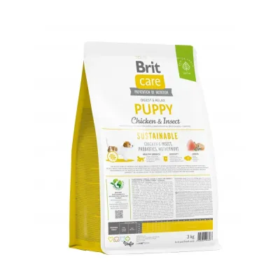 Сухий корм для цуценят Brit Care Dog Sustainable Puppy з куркою та комахами 3 кг (172170)