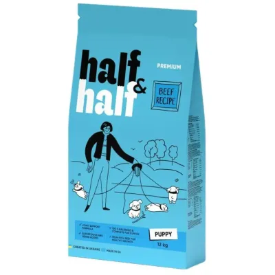 Сухой корм для щенков всех пород Half&Half Puppy с говядиной 2 кг (20703)