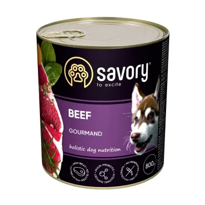 Влажный корм для собак Savory с говядиной 800 г (30440)