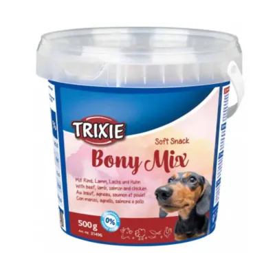 М'які ласощі для собак Trixie Soft Bony Mix з яловичиною ягнятим лососем і куркою 500 г (31496)