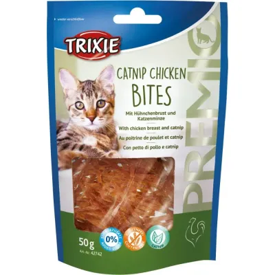 Ласощі для кішок Trixie Premio Catnip Chicken Bites шматочки з курячою грудкою та котячою м'ятою 50 г (42742)
