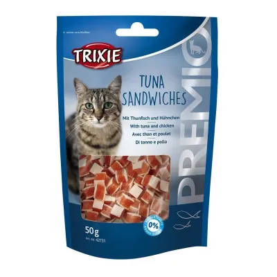 Ласощі для кішок Trixie Premio Tuna Sandwiches кубики з тунцем та куркою 50 г (42731)