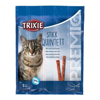 Лакомство для кошек Trixie Premio Quadro-Sticks палочки с лососем та форелью 25 г 5 шт (42725)
