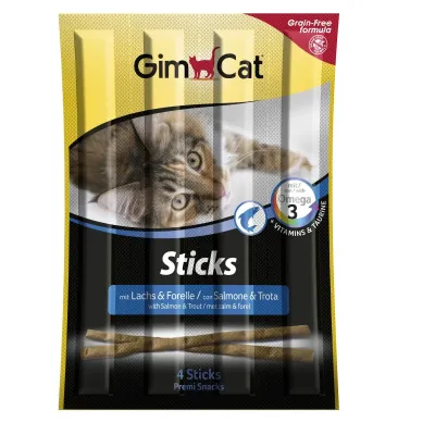 Ласощі для кішок GimCat Sticks Lanchs & Forelle палички з лососем та фореллю 4 шт (G-400778)