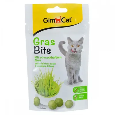 Лакомство для кошек GimCat Gras Bits таблетки с травой 65 шт 40 г (G-417653 417271)