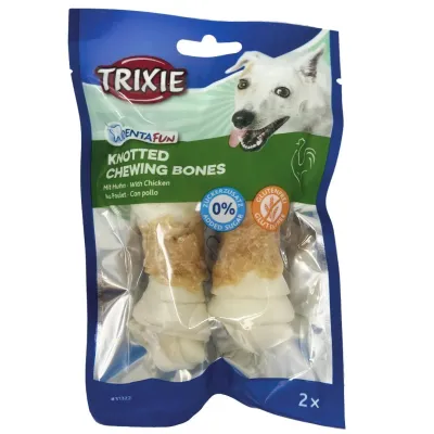 Лакомство для собак Trixie Denta Fun кость для зубов с курицей 11 см 70 г 2 шт (31322)