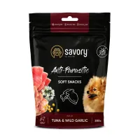 Ласощі для собак Savory Soft Snacks Anti Parasite Tuna & Wild Garlic з тунцем та диким часником 200 г (31324)
