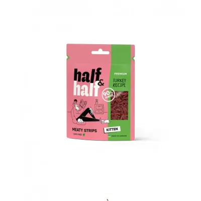Ласощі для кошенят Half&Half Meaty Softies Adult з індичкою 50 г (31830)
