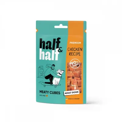 Лакомство для собак Half&Half Meaty Cubes Adult 100 г со вкусом курицы (31793)