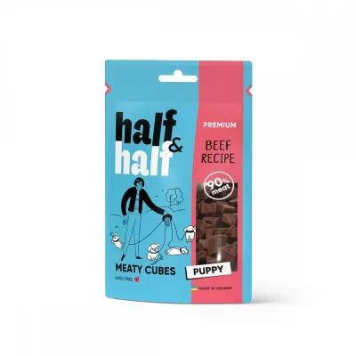 Лакомство для щенков Half&Half Meaty Cubes Puppy 100 г со вкусом говядины (31786)