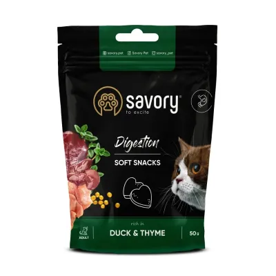 Ласощі для кішок Savory Digestion з качкою та чебрецем 50 г (31409)