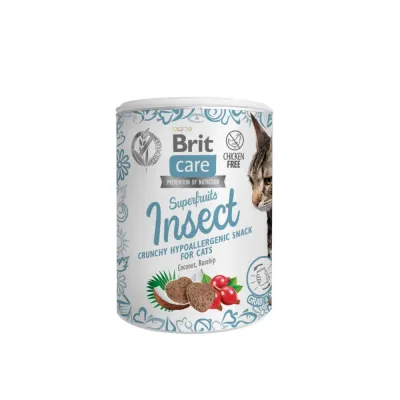 Ласощі для кішок Brit Care Cat Snack Superfruits Insect з комахами 100 г (100652)