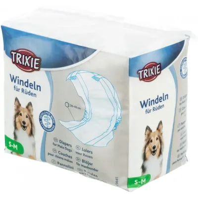 Подгузники для кобелей Trixie S-M 30-46 см Белый 12 шт (23641) Подгузники для кобелей Trixie S-M 30-46 см Белый 12 шт (23641)