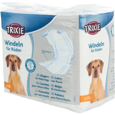 Подгузники для кобелей Trixie L-XL 60-80 см Белый 12 шт (23643) Подгузники для кобелей Trixie L-XL 60-80 см Белый 12 шт (23643)
