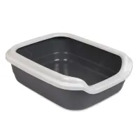 Туалет для кошек с бортиком Природа Comfort L 39x49x15 см Серо-белый (PR241698)