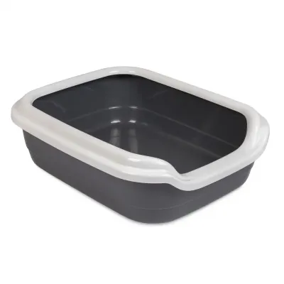 Туалет для кішок з бортиком Природа Comfort L 39x49x15 см Сіро-білий (PR241698)