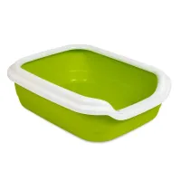 Туалет для кошек с бортиком Природа Comfort L 39x49x15 см Зелено-белый (PR241740)